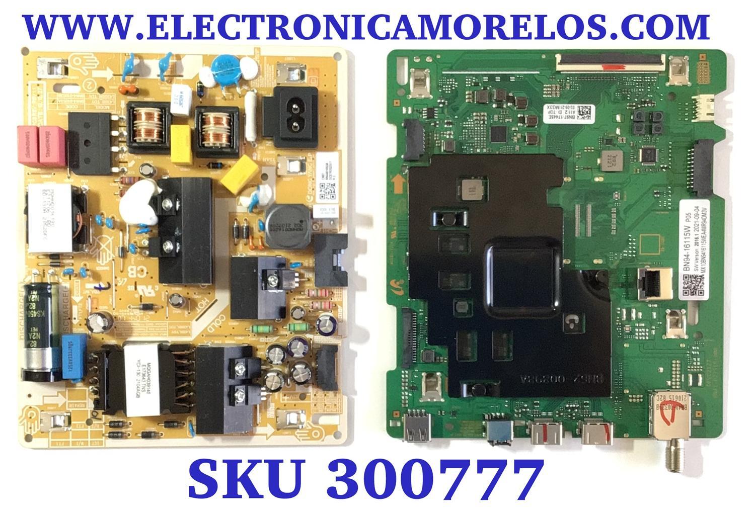 KIT DE TARJETAS PARA SMART TV SAMSUNG 4K / MAIN  BN94-16115W / BN41-02751B / BN9416115W / 16115W / BN94-17445E / FUENTE BN44-01053A / L43S6_TDY / BN4401053A / PANEL CY-BT043HGAR1V / MODELO UN43TU7000FXZA AG15